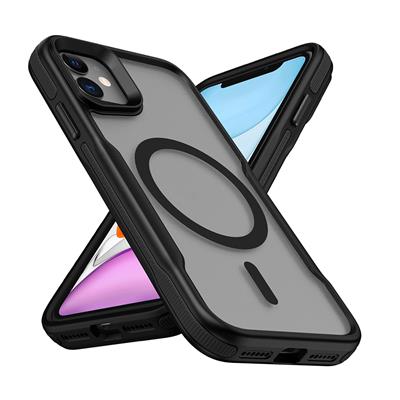 Apple iPhone 12 Uyumlu Kılıf M-safe Şarj Özellikli Renkli Kenar Airbag Şeritli Zore Lamer Kapak