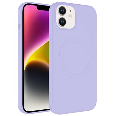 Apple iPhone 12 Uyumlu Kılıf M-safe Wireless Şarj Özellikli Pastel Renk Silikon Zore Plas Kapak
