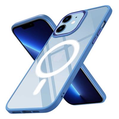 Apple iPhone 12 Uyumlu Kılıf Wireless Şarj Özellikli Zore Krom M-safe Silikon Kapak