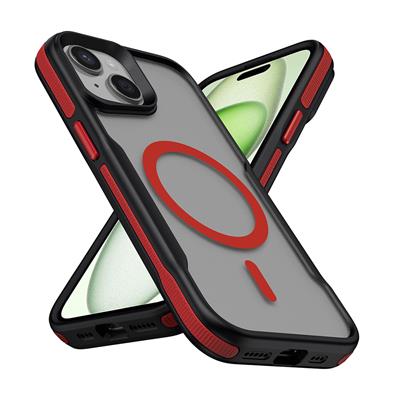 Apple iPhone 13 Kılıf M-safe Şarj Özellikli Renkli Kenar Airbag Şeritli Zore Lamer Kapak