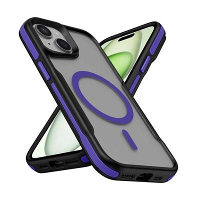 Apple iPhone 13 Kılıf M-safe Şarj Özellikli Renkli Kenar Airbag Şeritli Zore Lamer Kapak