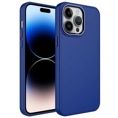Apple iPhone 13 Pro Max Uyumlu Kılıf Metal Çerçeve ve Buton Tasarımlı Silikon Zore Luna Kapak