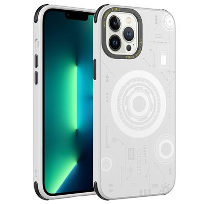 Apple iPhone 13 Pro Max Uyumlu Kılıf Zore Wireless Şarj Özellikli Desenli Hot Kapak