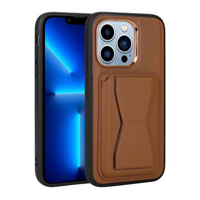 Apple iPhone 13 Pro Uyumlu Kılıf Kartlıklı Standlı ​Pu Deri Zore Memo Kapak