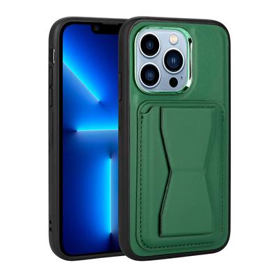 Apple iPhone 13 Pro Uyumlu Kılıf Kartlıklı Standlı ​Pu Deri Zore Memo Kapak