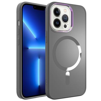 Apple iPhone 13 Pro Uyumlu Kılıf M-safe Wireless Şarj Özellikli Zore Stil Kapak