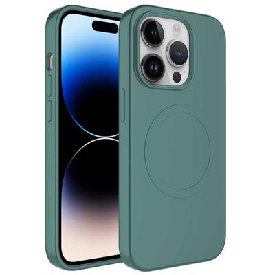 Apple iPhone 13 Pro Uyumlu Kılıf M-safe Wireless Şarj Özellikli Pastel Renk Silikon Zore Plas Kapak