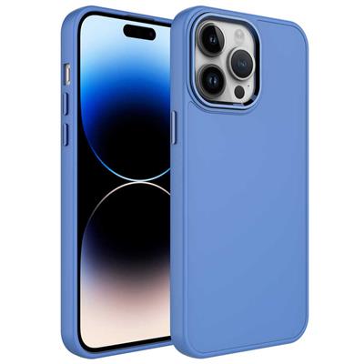 Apple iPhone 13 Pro Uyumlu Kılıf Metal Çerçeve ve Buton Tasarımlı Silikon Zore Luna Kapak