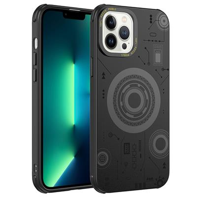 Apple iPhone 13 Pro Uyumlu Kılıf Zore Wireless Şarj Özellikli Desenli Hot Kapak