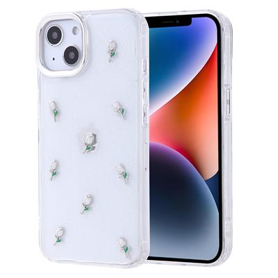 Apple iPhone 13 Uyumlu Kılıf Airbag Tasarımlı Simli Şeffaf Zore Kutup Kapak