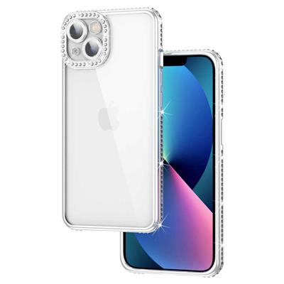 Apple iPhone 13 Uyumlu Kılıf Kamera Korumalı Taşlı Zore Mina Kapak