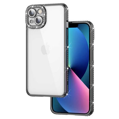 Apple iPhone 13 Uyumlu Kılıf Kamera Korumalı Taşlı Zore Mina Kapak