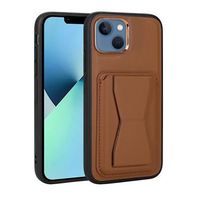Apple iPhone 13 Uyumlu Kılıf Kartlıklı Standlı ​Pu Deri Zore Memo Kapak