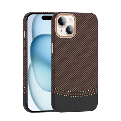 Apple iPhone 13 Uyumlu Kılıf M-safe Şarj Özellikli Karbon Fiber Görünümlü Zore Gros Kapak