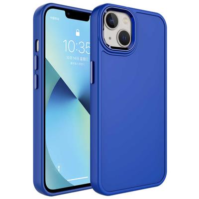 Apple iPhone 13 Uyumlu Kılıf Metal Çerçeve ve Buton Tasarımlı Sert Zore Botox Kapak