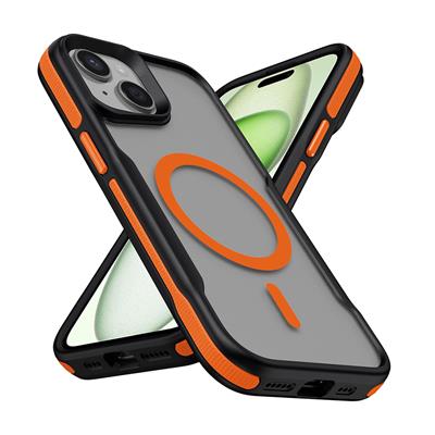 Apple iPhone 14 Plus Uyumlu Kılıf M-safe Şarj Özellikli Renkli Kenar Airbag Şeritli Zore Lamer Kapak