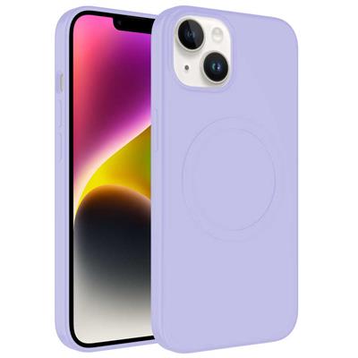 Apple iPhone 14 Plus Uyumlu Kılıf M-safe Wireless Şarj Özellikli Pastel Renk Silikon Zore Plas Kapak