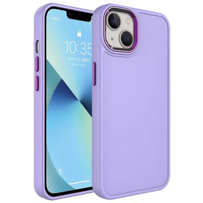 Apple iPhone 14 Plus Uyumlu Kılıf Metal Çerçeve ve Buton Tasarımlı Sert Zore Botox Kapak