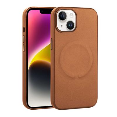 Apple iPhone 14 Plus Uyumlu Kılıf PU Deri M-safe Wireless Şarj Özellikli Zore Derix Kapak