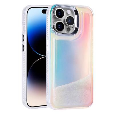 Apple iPhone 14 Pro Max Uyumlu Kılıf Airbagli Renkli Arka Yüzey Boncuk Tasarımlı Zore Kumul Kapak