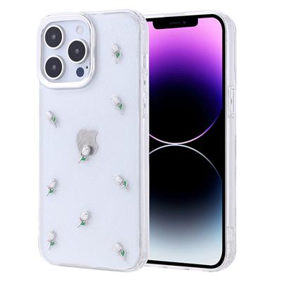 Apple iPhone 14 Pro Max Uyumlu Kılıf Airbag Tasarımlı Simli Şeffaf Zore Kutup Kapak