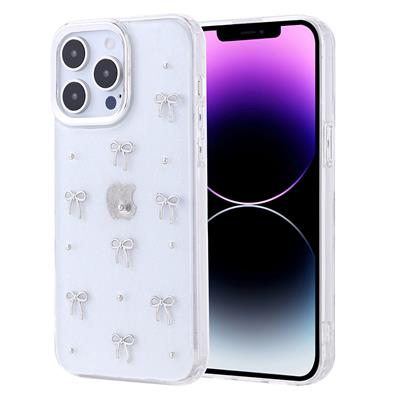 Apple iPhone 14 Pro Max Uyumlu Kılıf Airbag Tasarımlı Simli Şeffaf Zore Kutup Kapak