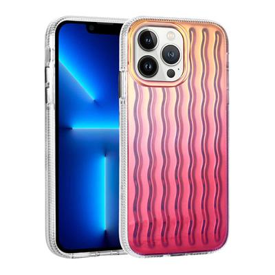 Apple iPhone 14 Pro Max Uyumlu Kılıf Kabartmalı Dalga Tasarımlı Silikon Zore İsmira Kapak