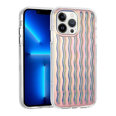 Apple iPhone 14 Pro Max Uyumlu Kılıf Kabartmalı Dalga Tasarımlı Silikon Zore İsmira Kapak