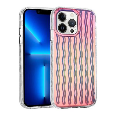 Apple iPhone 14 Pro Max Uyumlu Kılıf Kabartmalı Dalga Tasarımlı Silikon Zore İsmira Kapak