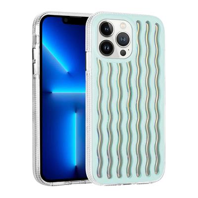 Apple iPhone 14 Pro Max Uyumlu Kılıf Kabartmalı Dalga Tasarımlı Silikon Zore İsmira Kapak