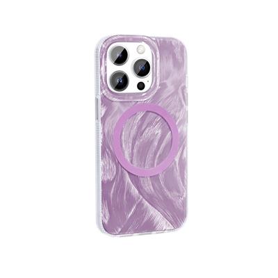 Apple iPhone 14 Pro Max Uyumlu Kılıf M-safe Şarj Özellikli Fırça Boya Desenli Zore Palet Kapak