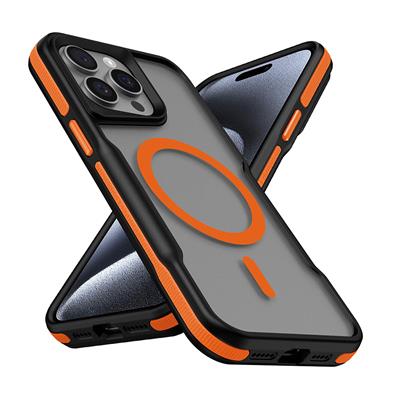 Apple iPhone 14 Pro Max Uyumlu Kılıf M-safe Şarj Özellikli Renkli Kenar Airbag Şeritli Zore Lamer Kapak