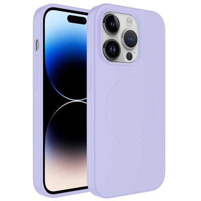 Apple iPhone 14 Pro Max Uyumlu Kılıf M-safe Wireless Şarj Özellikli Pastel Renk Silikon Zore Plas Kapak
