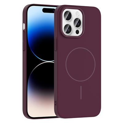 Apple iPhone 14 Pro Max Uyumlu Kılıf M-safe Şarj Özellikli Zore Ruby Sert Kapak