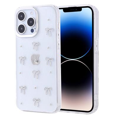 Apple iPhone 14 Pro Uyumlu Kılıf Airbag Tasarımlı Simli Şeffaf Zore Kutup Kapak