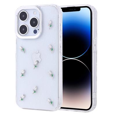 Apple iPhone 14 Pro Uyumlu Kılıf Airbag Tasarımlı Simli Şeffaf Zore Kutup Kapak