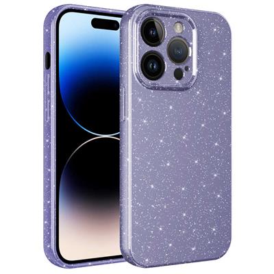 Apple iPhone 14 Pro Uyumlu Kılıf Kamera Korumalı Simli Lüks Zore Koton Kapak