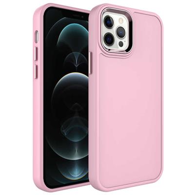 Apple iPhone 14 Pro Uyumlu Kılıf Metal Çerçeve ve Buton Tasarımlı Sert Zore Botox Kapak