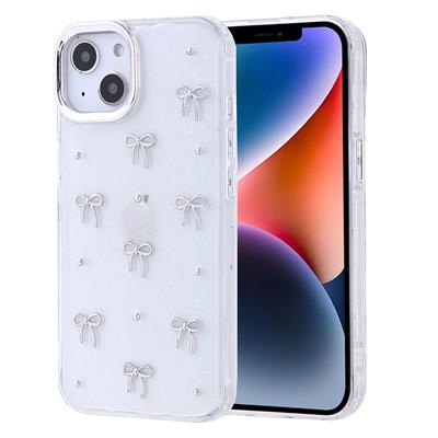 Apple iPhone 14 Uyumlu Kılıf Airbag Tasarımlı Simli Şeffaf Zore Kutup Kapak