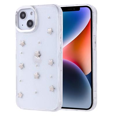 Apple iPhone 14 Uyumlu Kılıf Airbag Tasarımlı Simli Şeffaf Zore Kutup Kapak