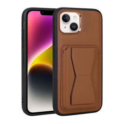 Apple iPhone 14 Uyumlu Kılıf Kartlıklı Standlı ​Pu Deri Zore Memo Kapak