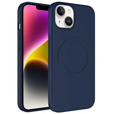 Apple iPhone 14 Uyumlu Kılıf M-safe Wireless Şarj Özellikli Pastel Renk Silikon Zore Plas Kapak