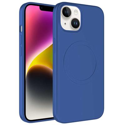 Apple iPhone 14 Uyumlu Kılıf M-safe Wireless Şarj Özellikli Pastel Renk Silikon Zore Plas Kapak