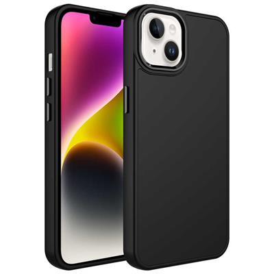 Apple iPhone 14 Uyumlu Kılıf Metal Çerçeve ve Buton Tasarımlı Silikon Zore Luna Kapak