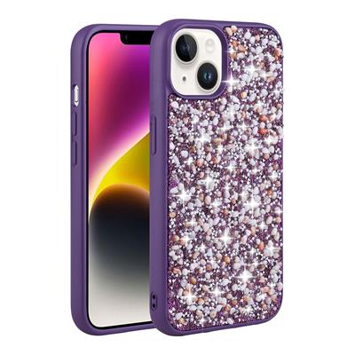 Apple iPhone 14 Uyumlu Kılıf Parlak Taşlı Tasarım Zore Linea Kapak