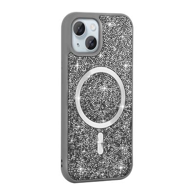 Apple iPhone 14 Uyumlu Kılıf Pırlanta Tasarımlı M-safe Şarj Özellikli Zore Mozaik Silikon Kapak