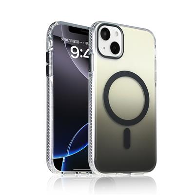 Apple iPhone 15 Kılıf M-safe Şarj Özellikli Transparan Renk Geçişli Zore Toros Kapak