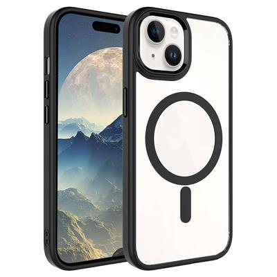 Apple iPhone 15 Plus Uyumlu Kılıf Wireless Şarj Özellikli Zore Krom M-safe Silikon Kapak