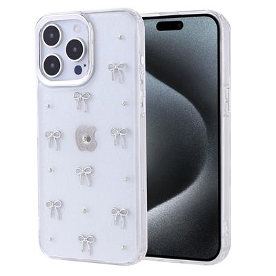 Apple iPhone 15 Pro Max Uyumlu Kılıf Airbag Tasarımlı Simli Şeffaf Zore Kutup Kapak