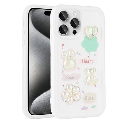 Apple iPhone 15 Pro Max Uyumlu Kılıf Kabartma Figürlü Parlak Zore Toys Silikon Kapak